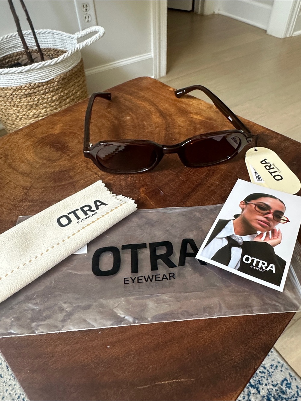 OTRA | Abby - Transparent Maple Sunglasses NEW with Polishing Cloth
